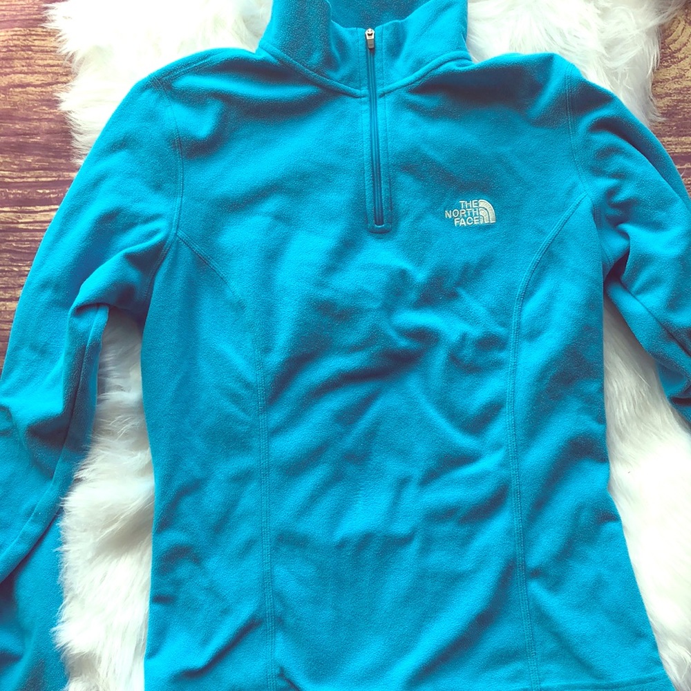 Women’s small Northface half-zip aqua blue fleece